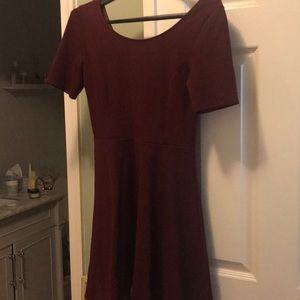 Maroon Skater Dress